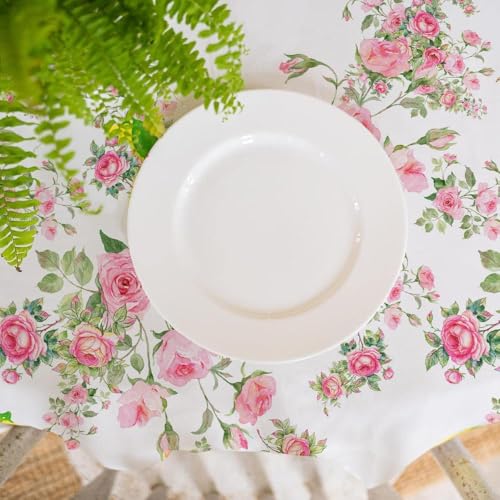 Nappe fleurs 70x70cm en tissu pour masquer et protéger une table usée - 6