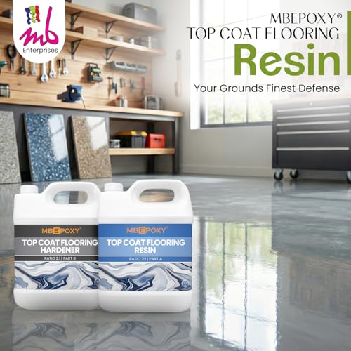 Image of Top Coat Flooring Resin 9kg | Self Leveling | Suitable for Concrete, Garage, Workshop, Countertop Basement Flooring | High Gloss, Smooth Finish, Bubble Free, UV, Heat & Water Resistant