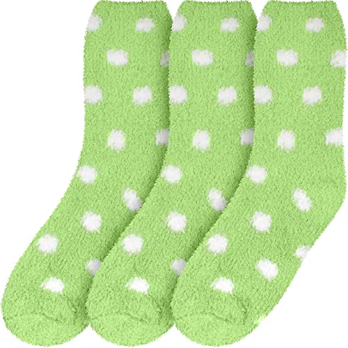 Image of BambooMN Women's Super Soft Fuzzy Socks, Polka Dot, Gradient, Snowflake, Featherlight Cuff - Assorted Colors