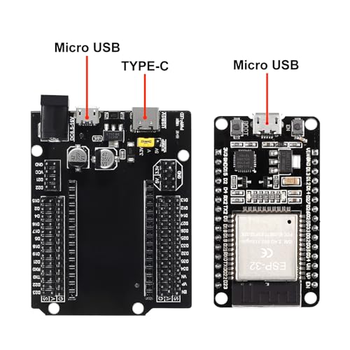 Image of 3 Set ESP32 ESP-32S WiFi Development Board NodeMCU ESP-WROOM-32 Microcontroller with ESP32 GPIO Breakout Board 30Pin Type-C Micro USB Dual Interface ESP32 Shield 30P Expansion Board