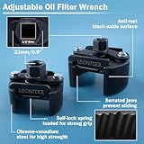 LEONTOOL Adjustable Oil Filter Wrench Set - 2Pcs 2 Jaw 60-80mm & 80-105mm, Heavy Duty Removal Tool, Universal Cap Socket, 1/2" Drive - Image 3