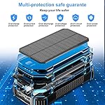 LEO WAY Solar Power Bank,Solar Charger Wireless Built in 3 Cables,36000mAh Power Bank,Portable Charger with 3 Input 4…