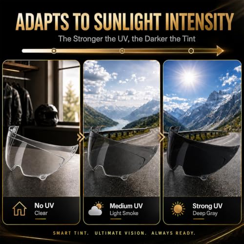 Image of PSLER Photochromic Shatterproof Motorcycle Helmet Visor for Atlas 3.0 4.0