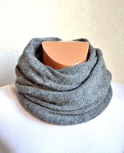 Hand made 100% cashmere men's snood scarf