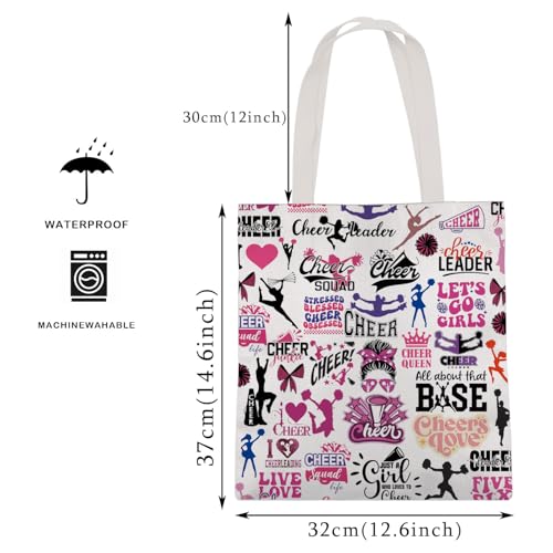 MAOFAED Cheerleader Gift, Cheerleading Tote Bag, Cheer Gift, Cheer Team Gift, Cheer Season Gift, Senior Cheerleader Gift2