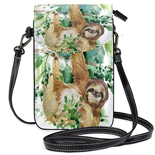 Preisvergleich Produktbild Handy Geldbörse Crossbody Faultiere Handy Geldbörse Geldbörse für Frauen Mädchen Kleine Crossbody Geldbörsen Taschen