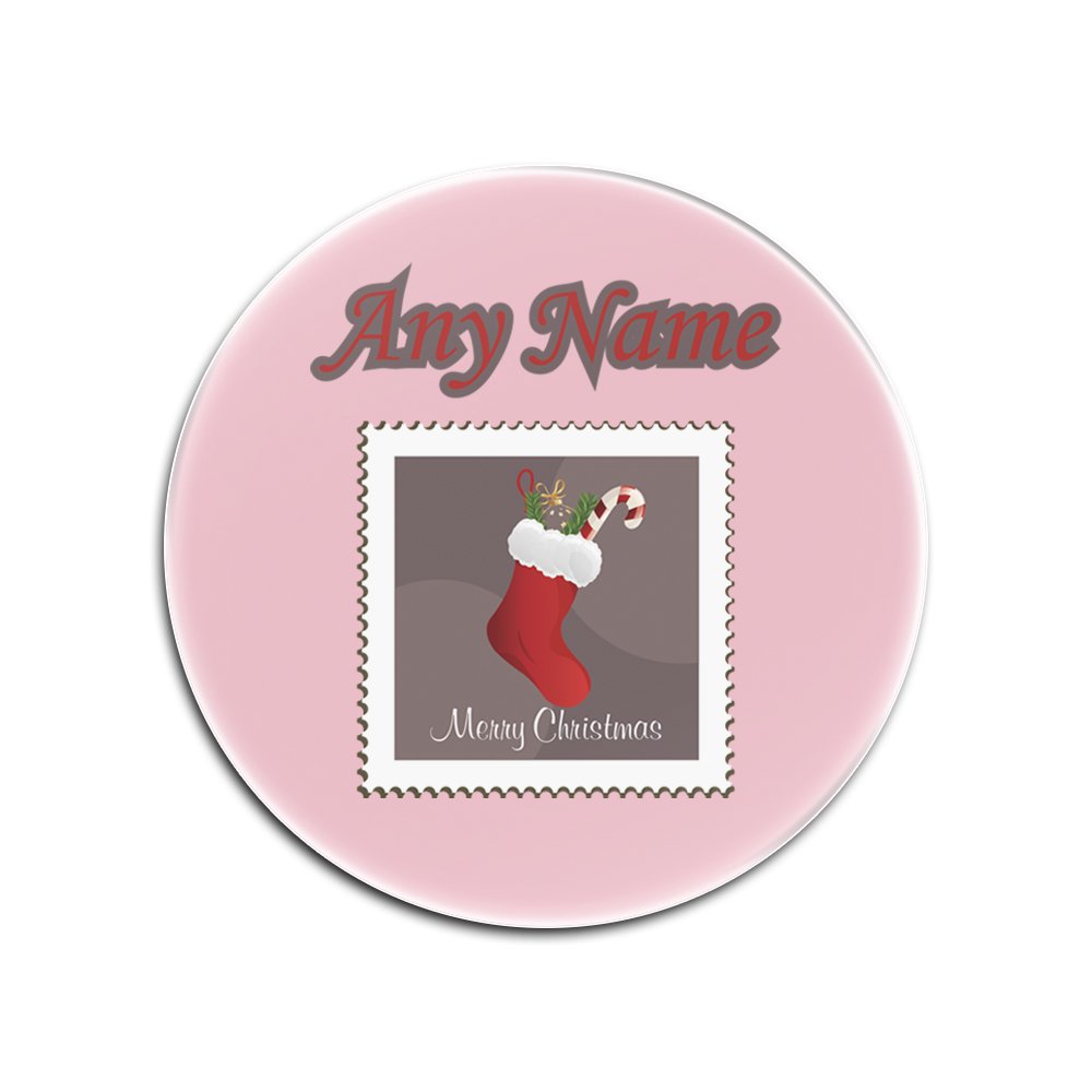 Dessous de verre chaussette de Noël lot de 4 protège-table carton rose