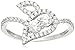 925 Platinum Plated Sterling Silver Pave AAA Cubic Zirconia Leaf with Swarovski 18" Ring, Size 7