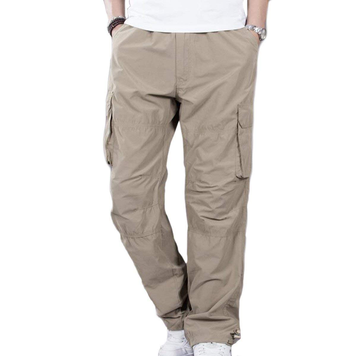 Spodnie robocze luźne multifunkcyjne spodnie do joggingu spodnie cargo moda męska na świeżym powietrzu proste nogawki spodnie czas wolny moda sportowe spodnie dresowe, khaki, XL
