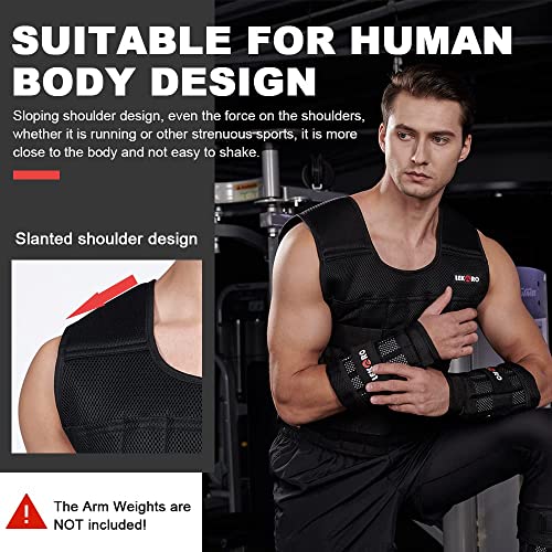 Adjustable Weighted Vest for Men Women, Up to 44LB with 96 Removable Steel Plates, Workout Weight Vest & Weighted Training Vest for Strength Training, Cardio & Running by LEKÄRO - Image 5