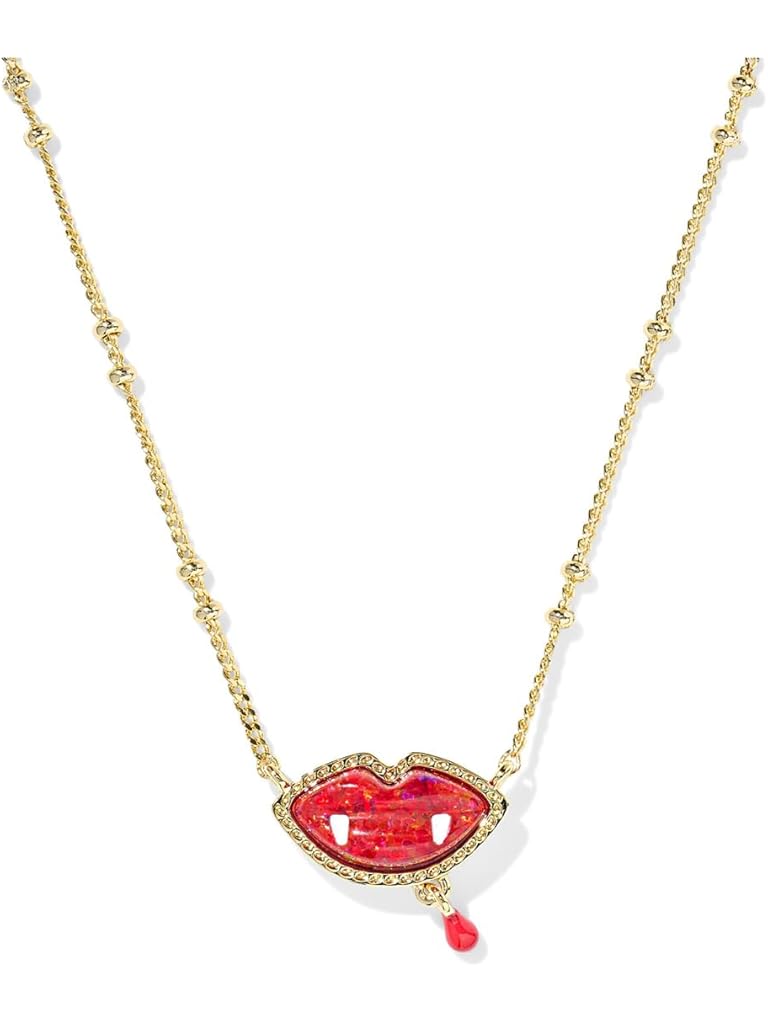 Gold Kendra Scott Vampire Short Pendant Necklace