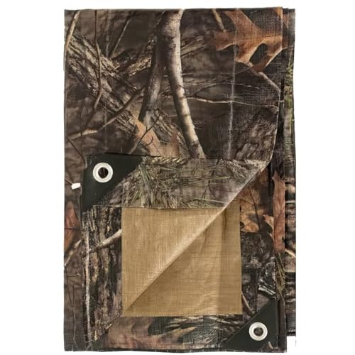 LOOGU Heavy Duty Waterproof Tarp, Bionic Tree Camo Multi Purpose Poly Cover 9mil, 8' x 10'