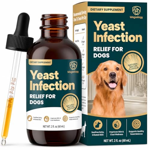WAGSOLOGY Yeast Infection Treatment for Dogs Drops (7 in 1 Formula) Soothes Itchy & Irritated Skin Improves Skin and Coat Dog Yeast Infection Treatment & Anti Yeast Drops for Dogs