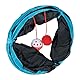 Relaxdays Katzentunnel faltbar, BxD: ca. 50x25 cm, Katzenröhre mit Spielzeug & Tasche, interaktiver Spieltunnel, schwarz