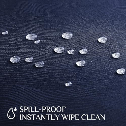 Softalker Jacquard Rectangle Tablecloth, Swirl Design Waterproof Stain Resistant Table Cover Wrinkle Free Heavy Weight Table Cloths for Dinner/Parties/Holiday - 60 x 84 Inch, Navy Blue by Softalker - Image 2