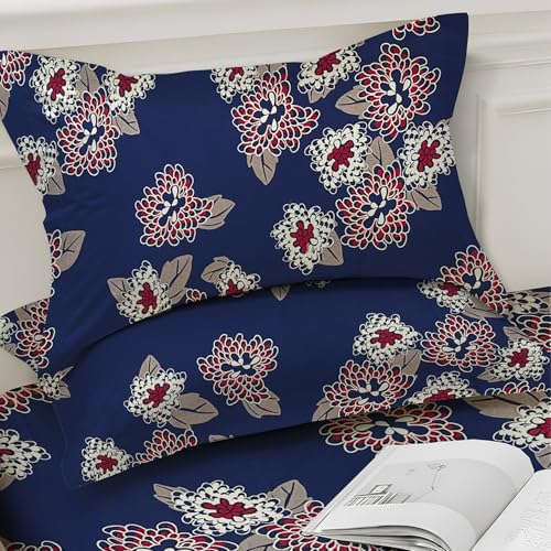 Image of Weave & Decor Super Soft 144 TC 90x90 inches Printed Cotton Double Bed Bedsheet with Two Pillow Covers