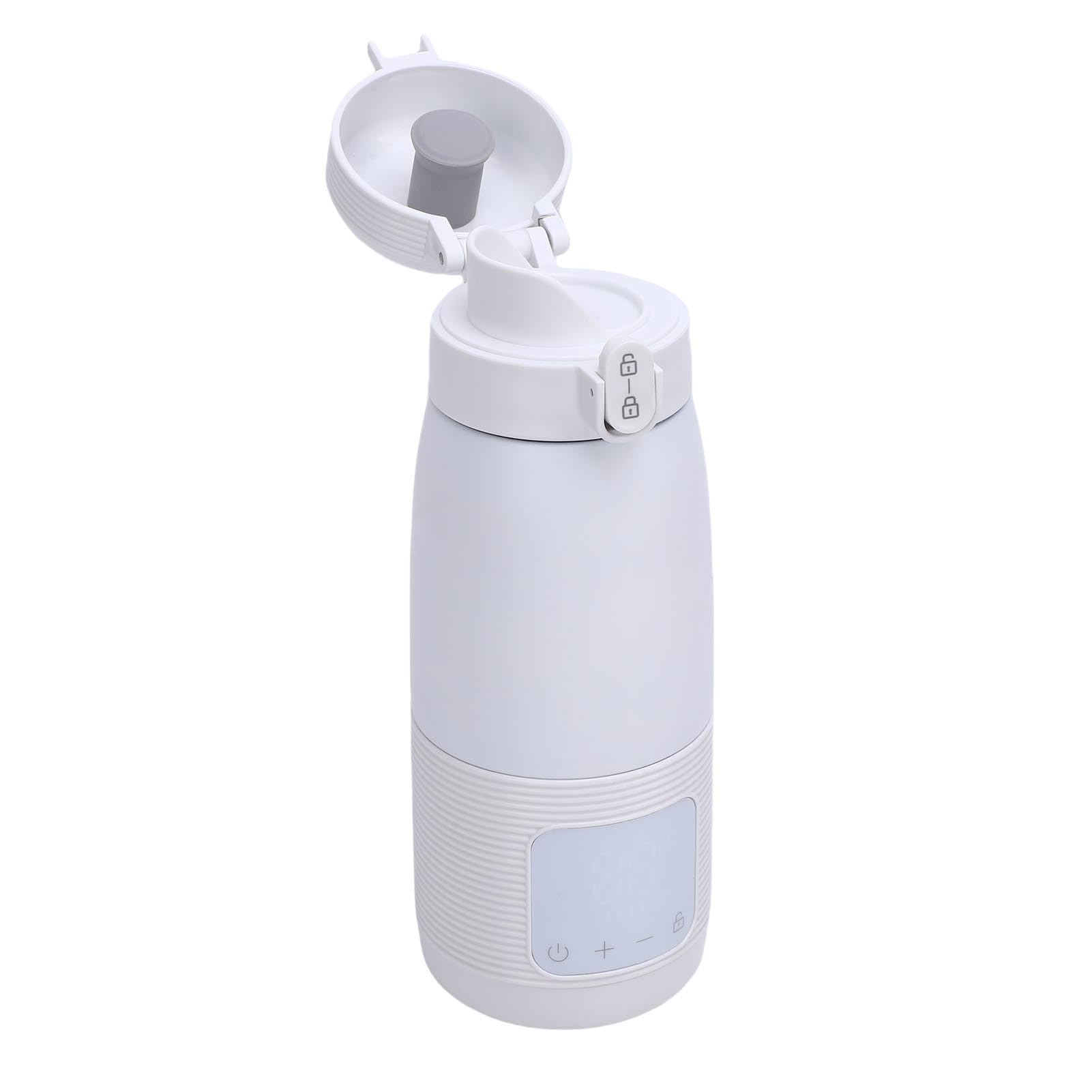 Jiawu Scaldalatte Portatile Ricaricabile Scaldabiberon da Viaggio a Riscaldamento Rapido per Viaggi in Auto, Materiale in Acciaio Inossidabile (350 ml 5000 mAh)