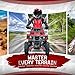 Gas Powered ATV 49cc 4-Wheeler - 15 MPH Off-Road Quad Bike with Adjustable Speed Limiter, Hydraulic Disc Brakes & Safety Gear Included - Beginner Trail Rider Red