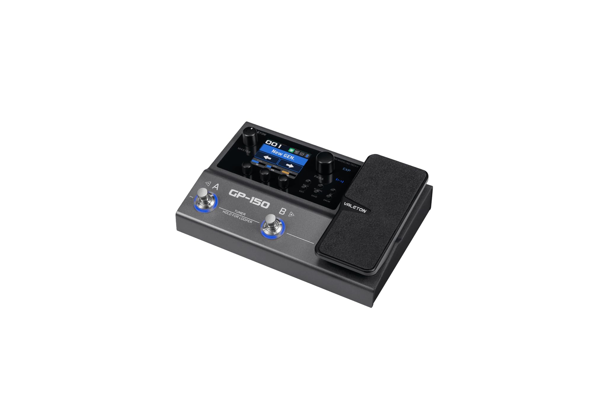 Valeton GP-150 Multi-Effektprozessor Gitarre (Gitarreneffekt Pedal, 200 Effekte, SnapTone NAM, IR-Loader, 12 Module, Looper, 6h Akku, Bluetooth App, Audio Interface), Schwarz