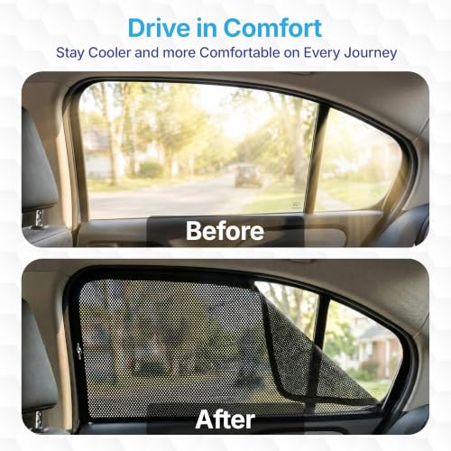 Image of KINGSWAY Car Sun Shade Curtains Only Compatible with Renault Duster (2026 Onwards) | Front Window in Half Cut and Rear in Zipper (Magnetic) | UV & Heat Protection | Pack of 6 Pcs