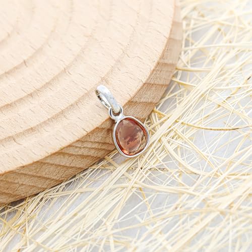 Pendentif pierre de soleil d'Oregon taillée en rose argent - 2