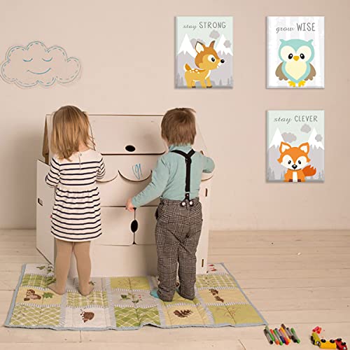 Chditb Woodland Framed Canvas Print, Woodland Nursery Decor For Boys And Girls, Animal Pictures For Nursery Baby Room Decor thumb #3