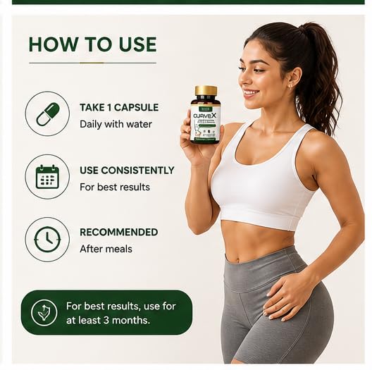 Image of CurveX Capsules for Hips Growth - Daily Herbal Supplement for Women - Easy Consumption with Water - 30 Capsules