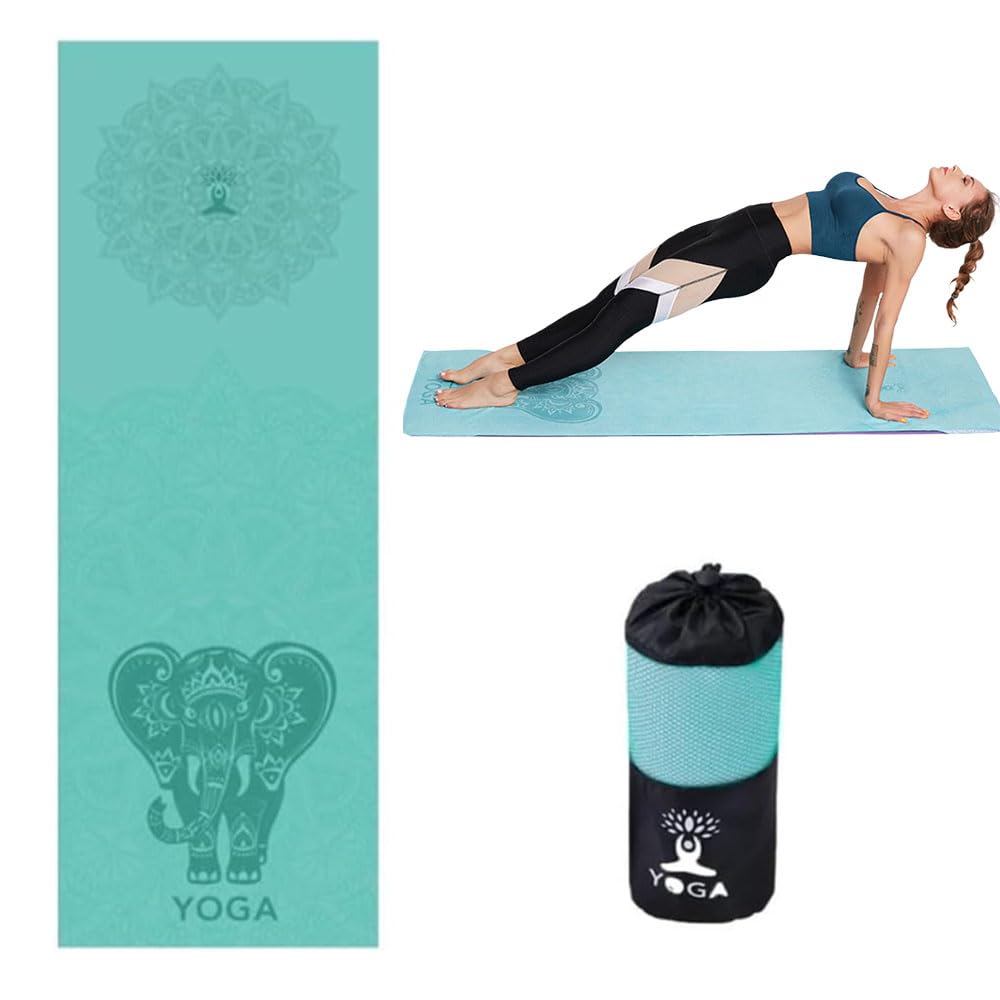 Hot Yoga Towel Non-Slip Hot Yoga Mat Towel for Mat Sweat Absorbent Yoga Blanket 24" x72" Fitness Pilates Yoga Gym Mat Towel Breathable Hot Mat Cloth for Bikram with Mesh Carrying Bag for Women Men