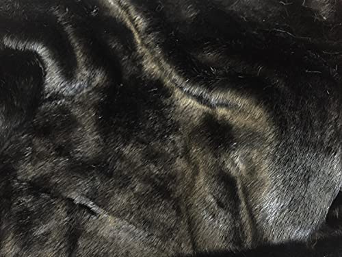 Tissu CRS Fur Fabrics noir 1mtr au metre fausse fourrure pour couture