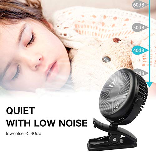 image for kaleduo Battery Operated Clip On Fan Stroller Fan, Personal Fan Clip F