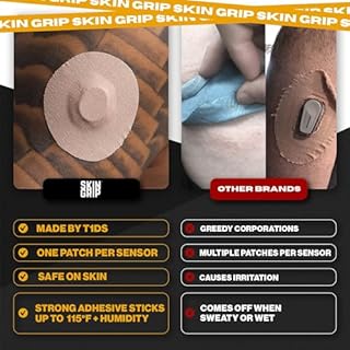 Skin Grip Adhesive Patches Compatible with Dexcom G7 & Stelo CGM – Waterproof & Sweatproof Cover for Continuous Glucose Monitor Sensor, Stays Secure for 10-15 Days – 20 Pack, Tan