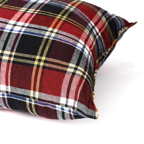 Image of 100% Natural Cotton Fabric Hosiery Medium Hard 100% Cotton Bed Pillow for Real Perfect Neck Support 18 inch x 28 inch - Set of 2
