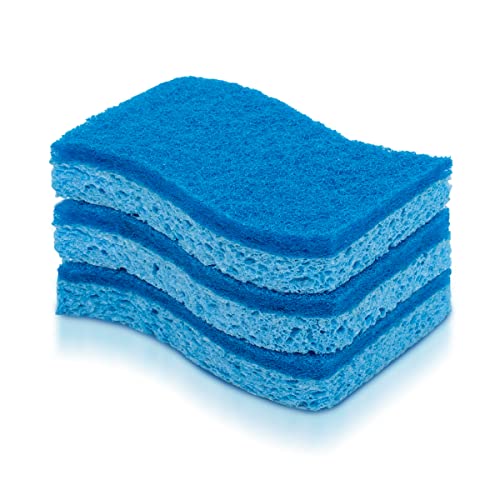 Image of Pine-Sol Non Scratch Scrub Sponges - Double Sided Dish Scrubber Safe for Nonstick Cookware - Kitchen Essentials for Dishwashing and Cleaning, 3 Pack