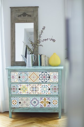 Blumen Decorative Tile Stickers Set 12 Units 6X6 Inches. Peel & Stick Vinyl Adhesive Paper Tiles. Backsplash. Staircase. Home Decor. Furniture Decor. Easy To Install Diy. #TOP4