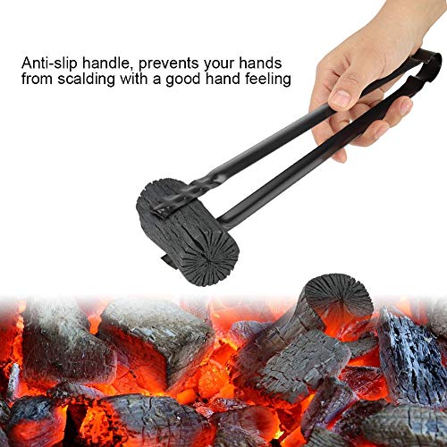 Grampo de metal para churrasco, pinças multifuncionais para carvão, para uso em piquenique ao ar liv