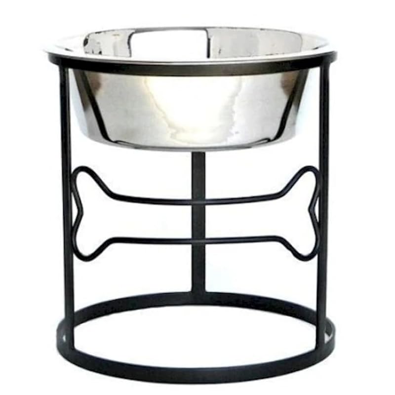 Comedouro Elevado para Cães NMN Products Bone Single Diner, 25,5 cm, 1 Tigela de 2,84 L
