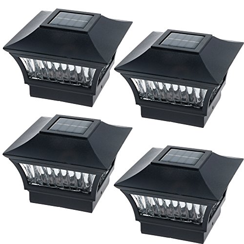 GreenLighting - Solar Post Lights - Solar Lights Outdoor Garden - Solar Fence Post Lights - Solar LED Post Cap Light for 4X4 Wood, 4X4 PVC - (Sleek, 4 Pack, Black Aluminum) GreenLighting - Solar Post Lights - Solar Lights Outdoor Garden - Solar Fence Post Lights - Solar LED Post Cap Light for 4X4 Wood, 4X4 PVC - (Sleek, 4 Pack, Black Aluminum)