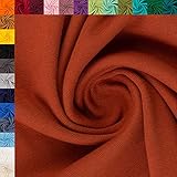 Hochwertiger Bündchenstoff Heike von Swafing, Schlauchware Uni, 52 Farben, 100cm Breit (712 Terracotta)