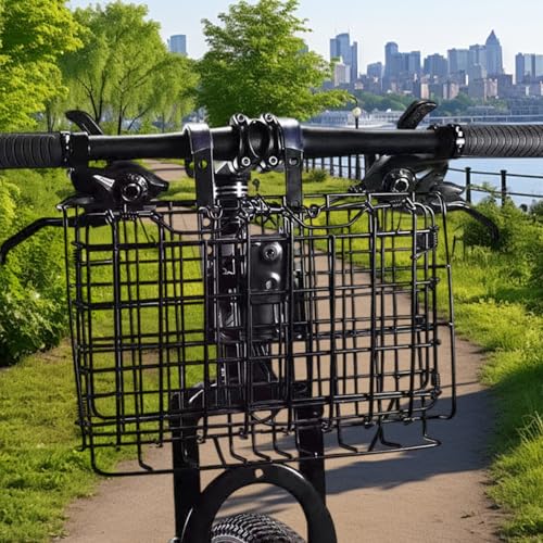 Grand panier de vélo pliable avec support de rangement réglable avant - 2