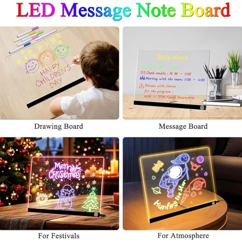 Tablette à dessin LED tactile effaçable à 7 couleurs pour enfant - 4