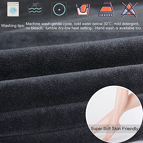 Image of SINOSSO Vanity Stool Covers Set of 4, Super Soft Velvet Stretch Washable Saddle Bar Stool Slipcover Bench Seat Protector, (Rectangle, Black, 4 Counts)