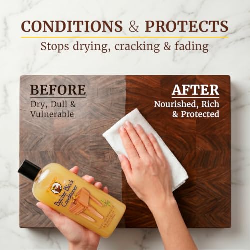 Image of Howard Products Butcher Block Conditioner and Food Grade Mineral Oil for Wood Cutting Boards, 12 Fl Oz - Enhanced Wood Care
