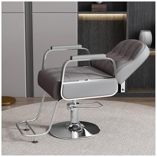 Fauteuil de coiffure hydraulique professionnel inclinable avec hauteur réglable et pivotant à 360° pour salon et barbier
