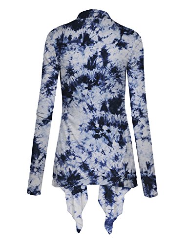 Image of Lock and Love Women's Draped Front Open Asymmetrical Cardigan - Casual Long Sleeve Lightweight Duster