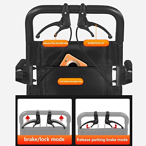 18 In Seat Portable Wheelchair Ultra Lightweight Foldable For Adults And Kids With Hand Brake - Trolleys For Seniors Aircraft Travel #TOP6