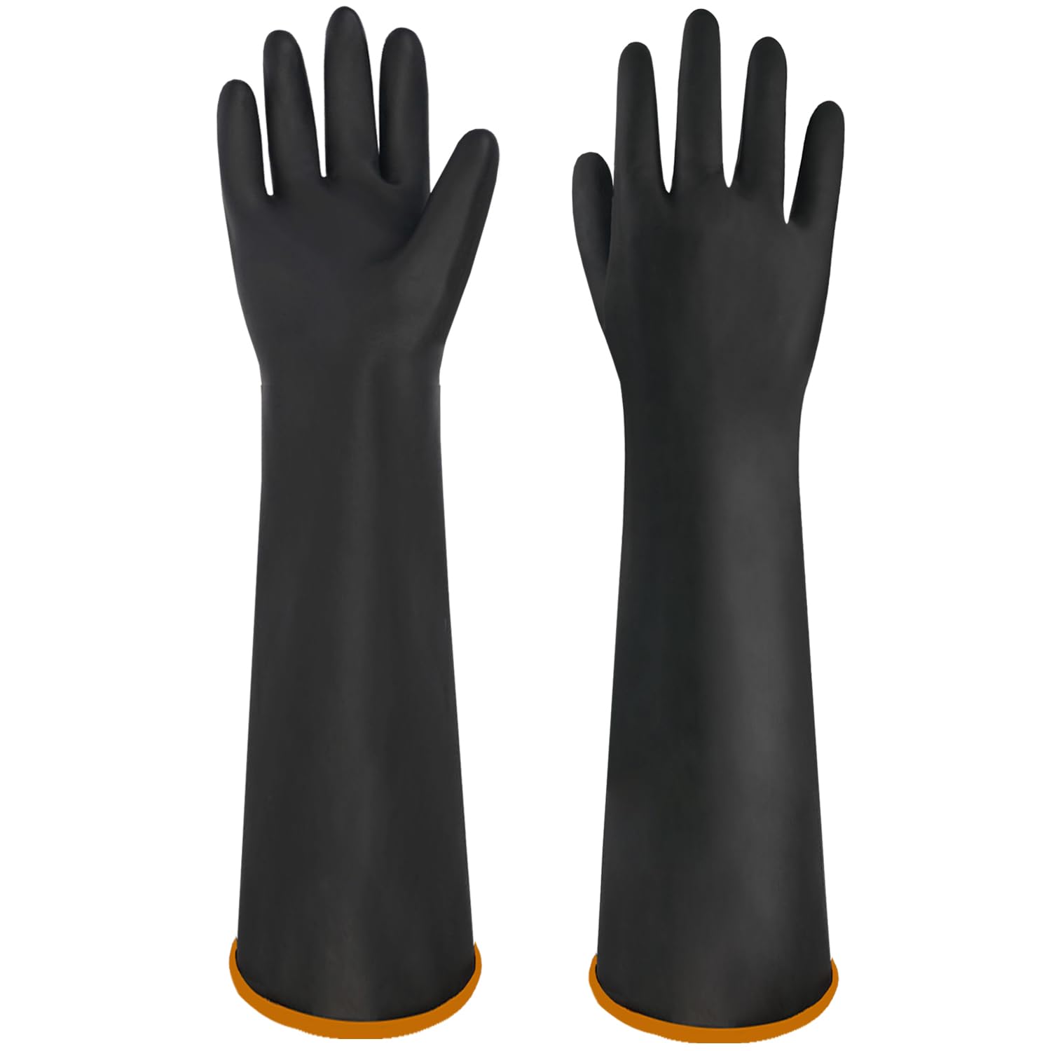 Guantes de látex resistentes a productos químicos,Guante de goma industrial de trabajo pesado,Tamaño XL 22'' Un par