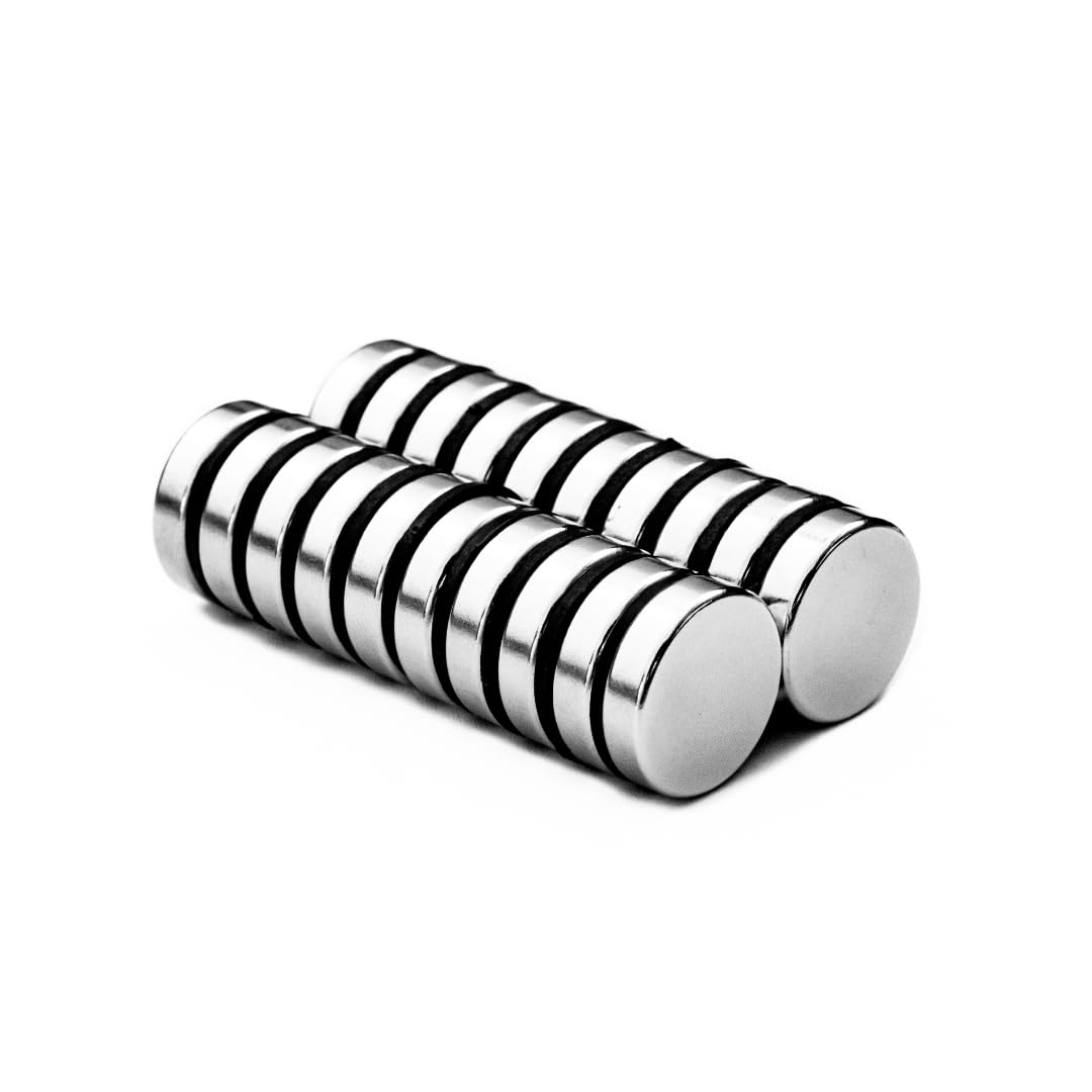 Italfitmagnetisrl | 20 sztuk - Małe magnesy neodymowe Siła 5,40 kg - Średnica 20 mm Grubość 5 mm