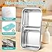 Stainless Steel Snack Containers, 2 Pack Grab and Go Snack Containers Reusable, Double Compartment Food Storage Containers with Lids, Lunch Box Containers for Travel, Outdoor Camping and Daily Use