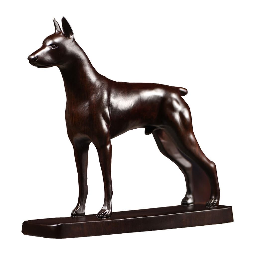 ATREDESES Office Decor Wooden Carving Ornaments Dog Ornaments Office Home Solid Wood Carving Dog Ornaments Entryway Living Room Home Decorations Home Decor(7.87in)