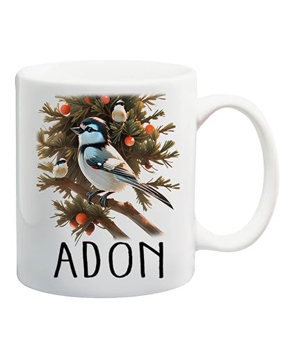 Chickadee Mug, Coffee Mug, Cute Chickadee, Custom Name Adon 11oz White Mug, Name Chickadee, Bird Lover Gift 11 Oz White 310200
